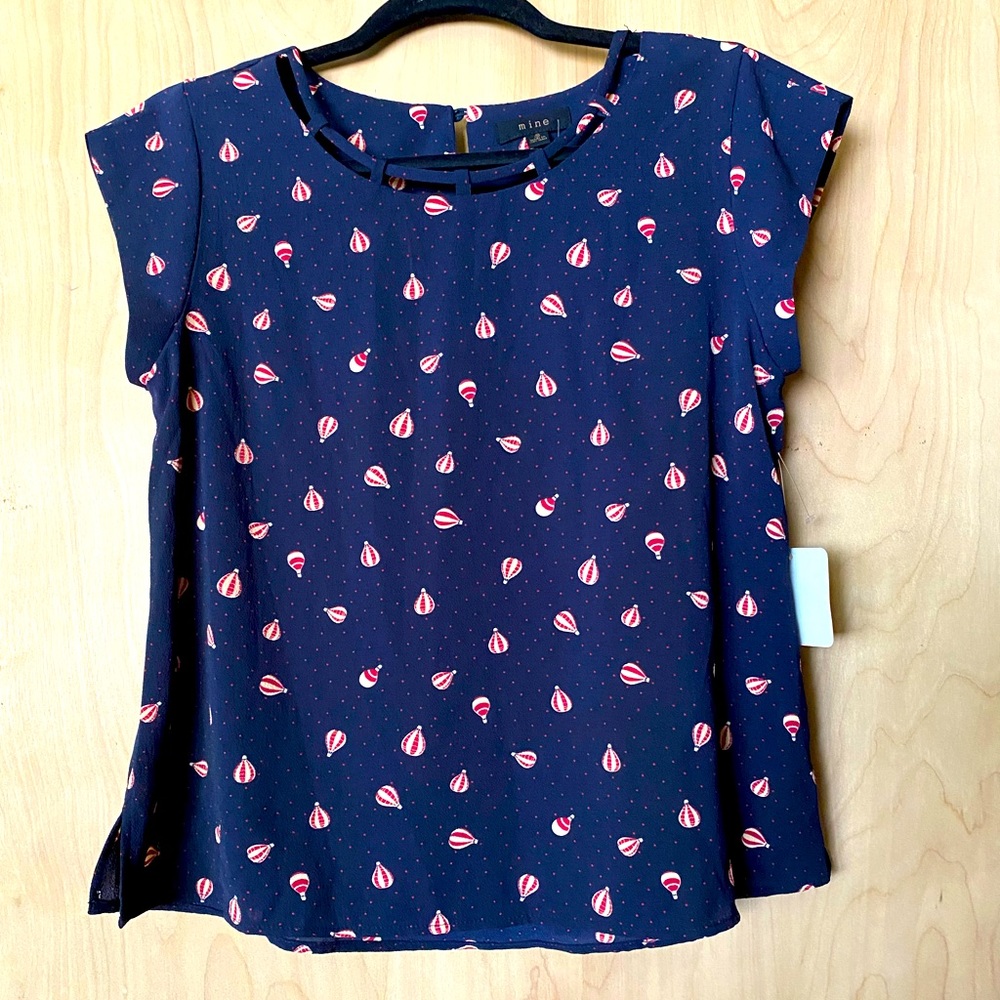 Red, white & blue blouse